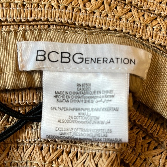 BCBG Generation sz OSFA Straw Hat 
Woven Fabric RED Ribbon Patriotic Trim $88NEW - Picture 4 of 15
